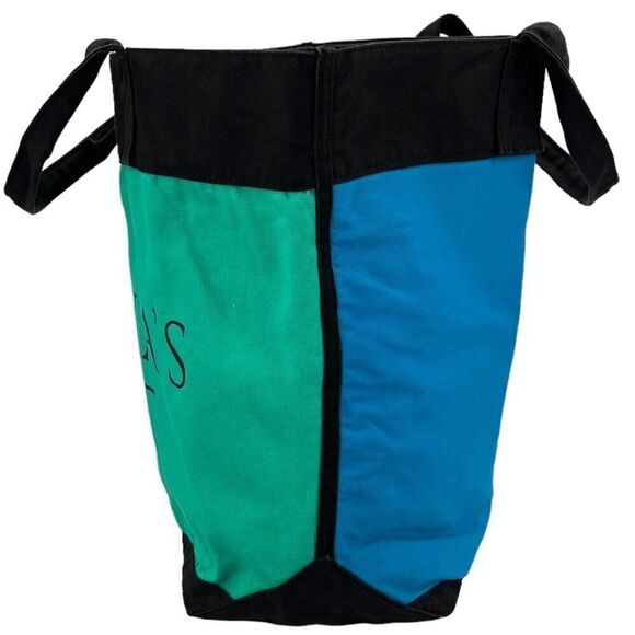 Victoria's Secret Green Blue Black Color Block Limited Edition Large Tote Bag - Picture 3 of 7
